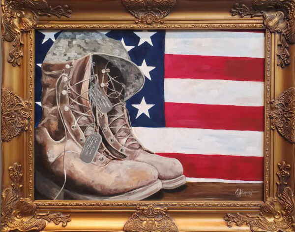 Military Tribute by Jennifer Emery framed