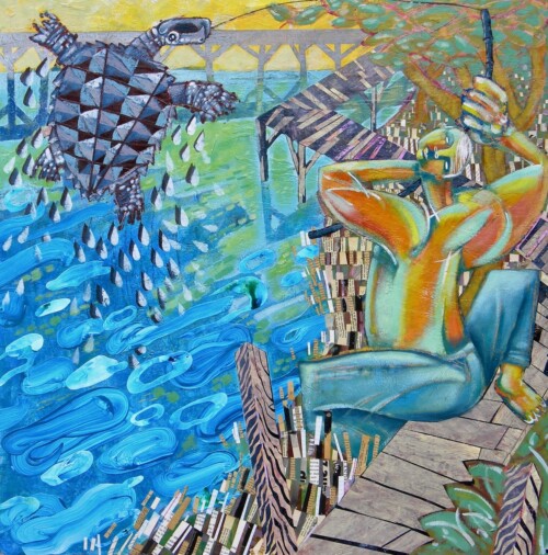 Never a Fish – 36” x 36”