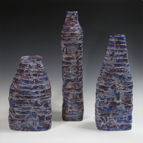 3 pieces SET blue white and rust