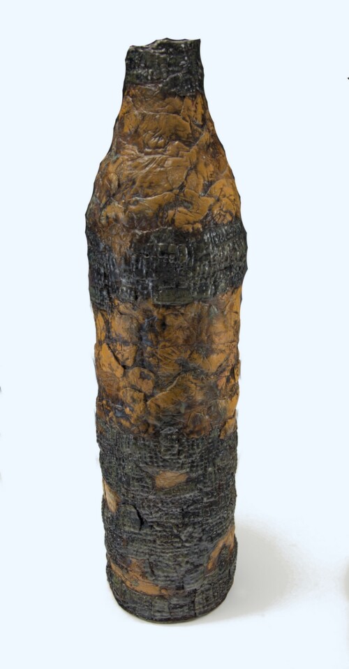 Very tall vase with black and brown