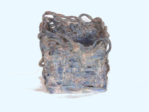 light blue and tan basket front