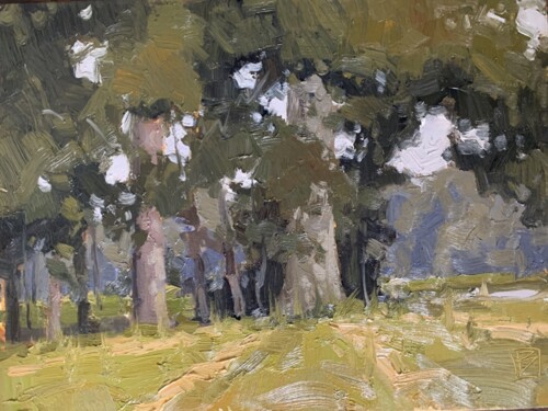 Cluster by David Boyd Jr. Oil on linen 12x16