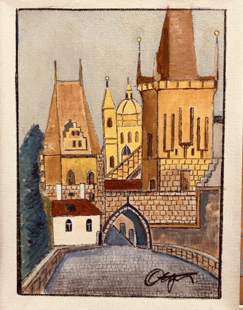 Detail of Charles Bridge, Prague, Czech Republic by Michael Ottensmeyer