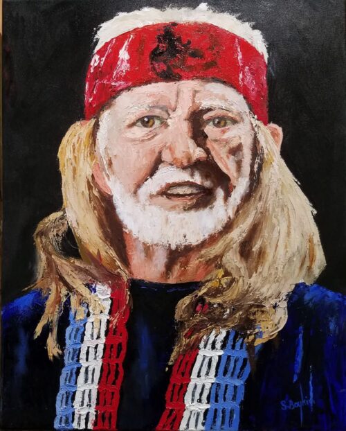 Pallet knife Willie Nelson by Steve Boykin