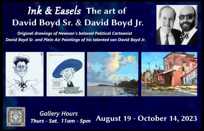 Ink and Easels The art of David Boyd Senior and Jr Flyer no opening recption